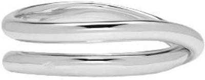 Shop Maison Margiela Fine Jewellery White Gold Twisted Ring In 18k White Gold