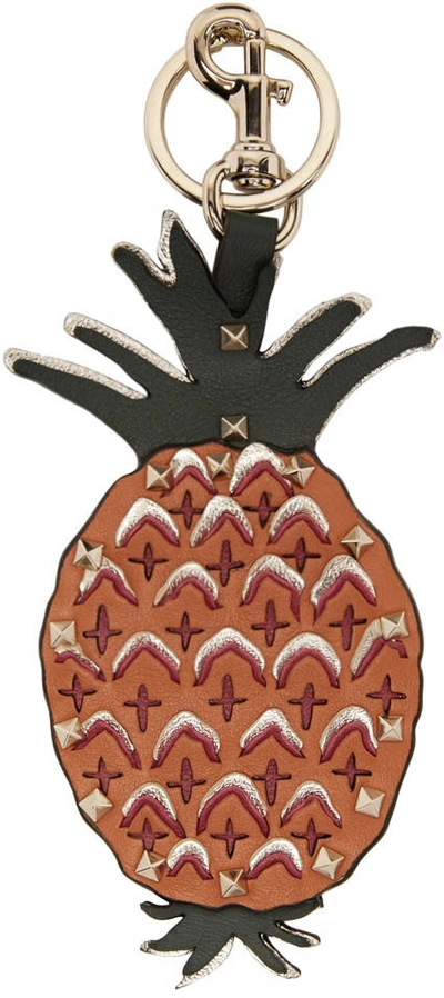 Shop Valentino Orange  Garavani Pineapple Keychain