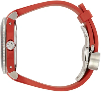 Shop Gucci Red And Silver Dive Watch