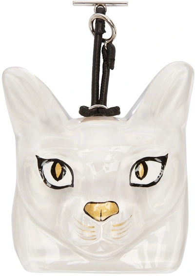 Loewe Transparent Cat Bag Charm In Metallic