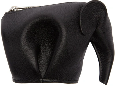 Shop Loewe Black Elephant Coin Pouch In 1100 Black