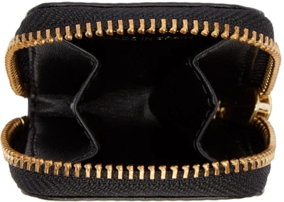Shop Comme Des Garçons Black Small Leather Zip Around Pouch