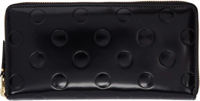 Comme Des Garçons Comme Des Garcons Wallets Black Patent Polka Dot Continental Wallet In Black