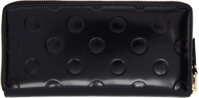 Comme Des Garçons Comme Des Garcons Wallets Black Patent Polka Dot Continental Wallet In Black