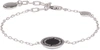 Marc Jacobs Silver Enamel Logo Disc Bracelet In Silver-black