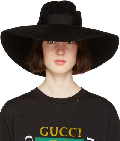 Shop Gucci Black Anita Fedora In 1000 Black