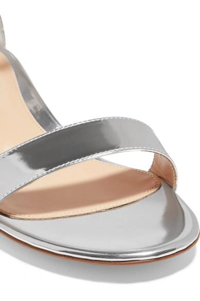 Shop Gianvito Rossi Versilia 20 Metallic Leather Sandals In Silver
