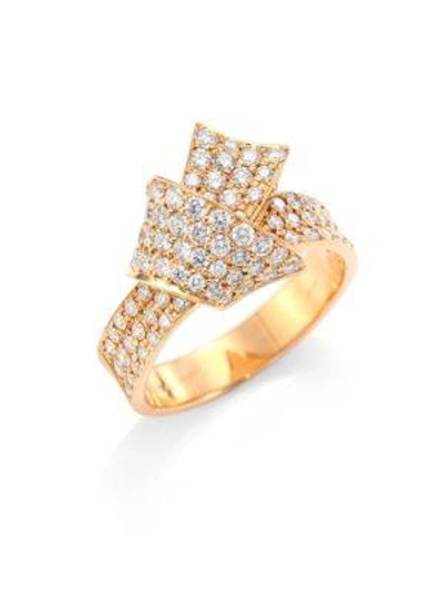 Shop Carelle Jumbo Knot Diamond & 18k Rose Gold Ring