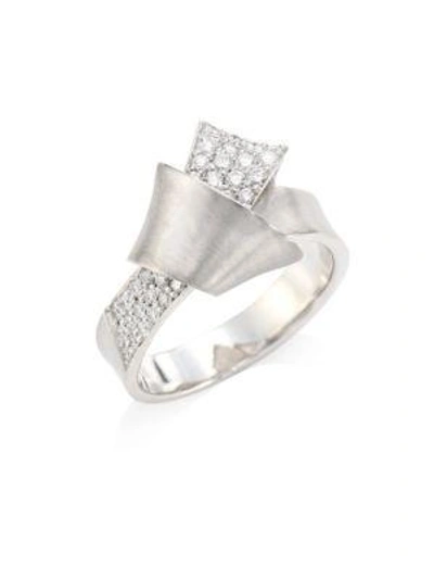 Shop Carelle Jumbo Knot 18k White Gold & Diamond Ring