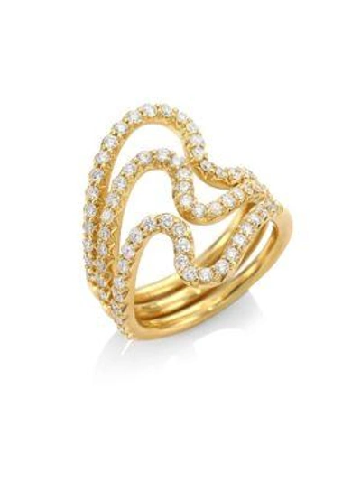 Shop Carelle Brushstroke Diamond & 18k Yellow Gold N° 22 Ring Set