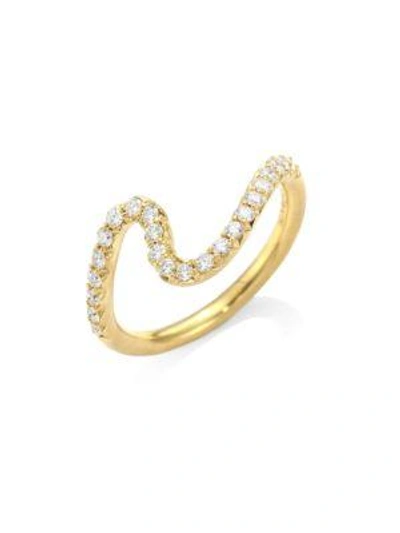 Shop Carelle Brushstroke Diamond & 18k Yellow Gold N° 6 Ring