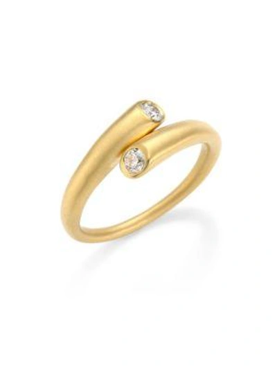 Shop Carelle Whirl Diamond & 18k Yellow Gold Bypass Ring