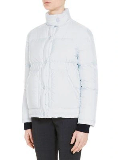 Shop Prada Contrast Puffer Jacket In White