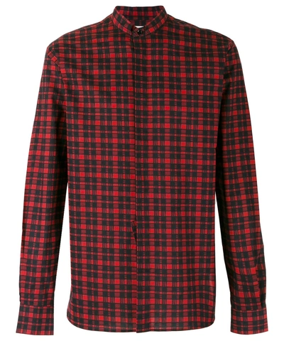 Saint Laurent Men&#39;s  Black/red Cotton Shirt'