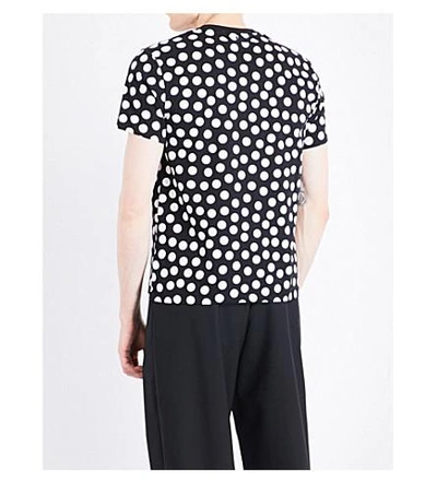 Shop Ami Alexandre Mattiussi Polka Dot Cotton-jersey T-shirt In Black