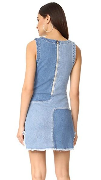 Shop Ag Indie Dress In Blue Mystery/patched