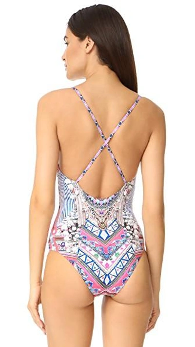 Shop Camilla Crossover Scoop One Piece Swimsuit In Hani Heaven