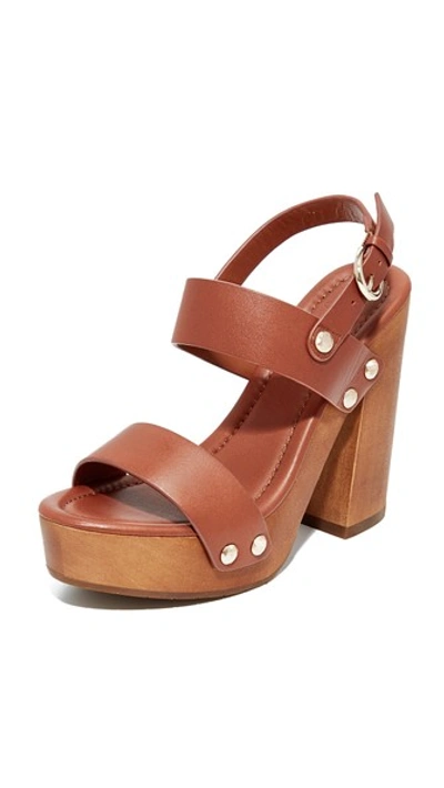 Joie Dea Leather Platform Sandals In Tan