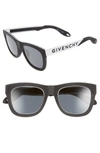Givenchy Stainless Steel & Rubber Square Logo Sunglasses In Black White