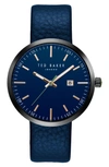 TED BAKER JACK ROUND LEATHER STRAP WATCH, 40MM,10031563