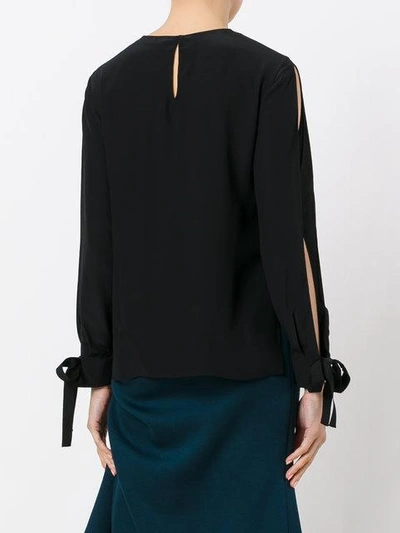 Shop Fendi Sheer Panel Blouse In Black