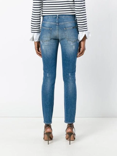 Shop Dolce & Gabbana Distressed Skinny Jeans - Blue
