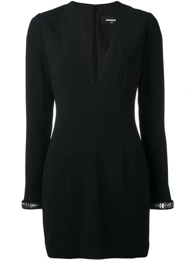 Dsquared2 V-neck Dress In Black