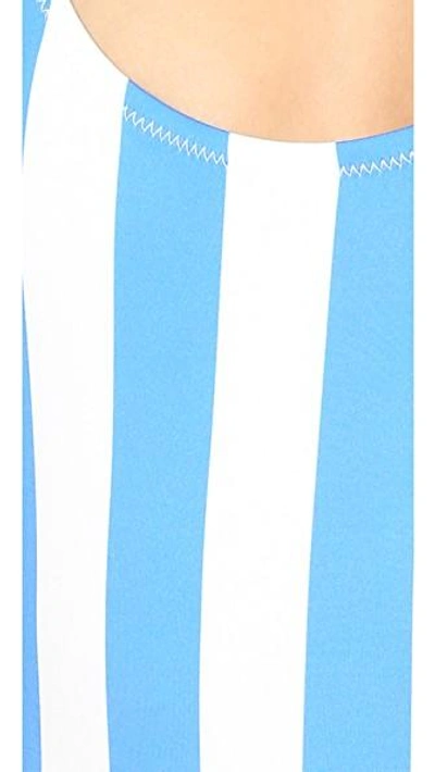 Shop Solid & Striped Anne Marie Swimsuit In Blue/cream Stripe