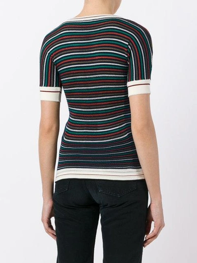 Shop Sonia Rykiel Striped Knitted T-shirt - Multicolour