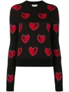 SAINT LAURENT SAINT LAURENT HEART AND LIGHTNING SWEATER - BLACK,482507YA2LD12130421