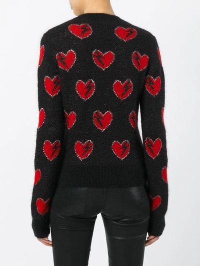 Shop Saint Laurent Heart And Lightning Sweater - Black