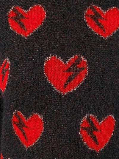 Shop Saint Laurent Heart And Lightning Sweater - Black