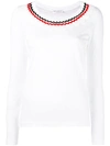 SONIA RYKIEL embellished neck longsleeved T-shirt,MACHINEWASH