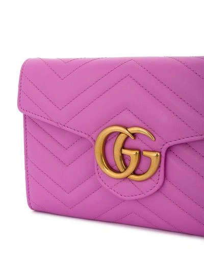 Shop Gucci Marmont Chevron Chain Wallet Bag