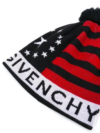 Shop Givenchy Stars And Stripes Knitted Hat - Black