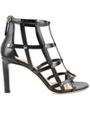 JIMMY CHOO TINA STUDDED CAGE SANDALS,TINA 85 CWZ BLACK-LIGHT GOLD