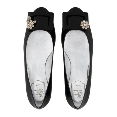 Shop Roger Vivier Gommette Jewels Buckle Ballerinas In Patent Leather In Black