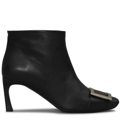 Shop Roger Vivier Trompette Ankle Boot In Leather In Black