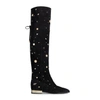 ROGER VIVIER New Polly Astre Studs Over-the Knee Boots in Suede,RVW46919780O20B999