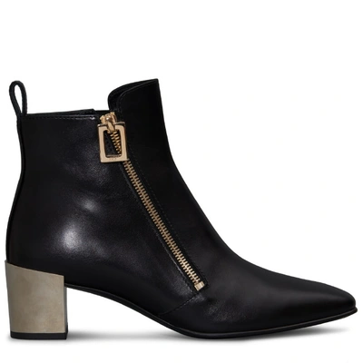 Roger Vivier 45mm Polly Zip-up Leather Ankle Boots In Black