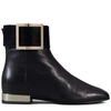 ROGER VIVIER Square Ankle Boots in Leather,RVW46919960HRWB999