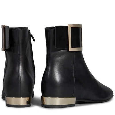 Shop Roger Vivier Square Ankle Boots In Leather In Black