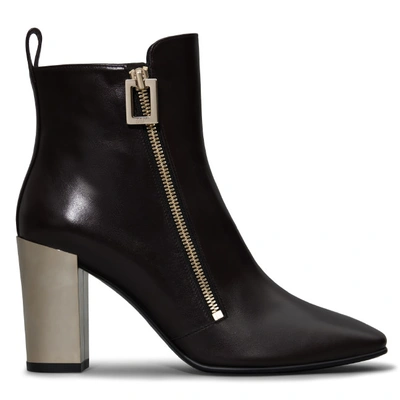 Shop Roger Vivier Polly Zip Ankle Boots In Leather In Black