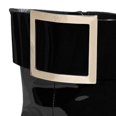 Shop Roger Vivier Podium Square Bootie In Patent Leather In Black