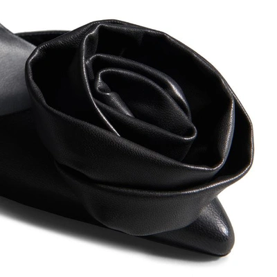 Shop Roger Vivier Dorsay Rose'n Roll Pump In Leather In Black