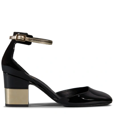 Shop Roger Vivier Mary Jane Podium Square In Patent Leather In Black, Gold