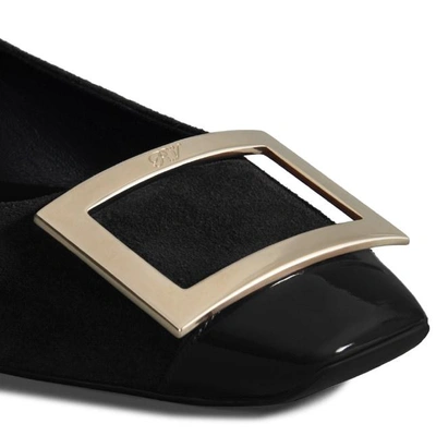 Shop Roger Vivier Ballerina Trompette Cut In Suede And Patent Leather In Black