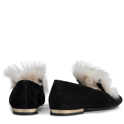 Shop Roger Vivier Loafers In Suede And Fur In Black, Beige