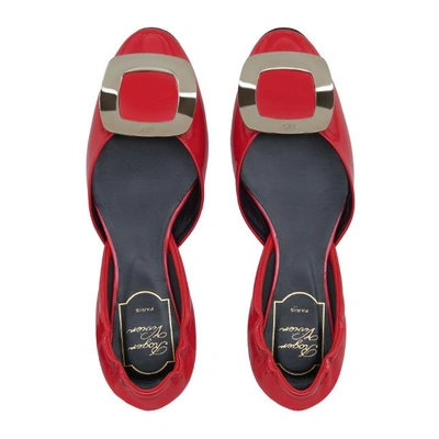 Shop Roger Vivier Chips Ballerinas In Patent Leather In Red