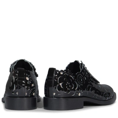 Shop Roger Vivier Derby Skin Guipure In Patent Leather In Black